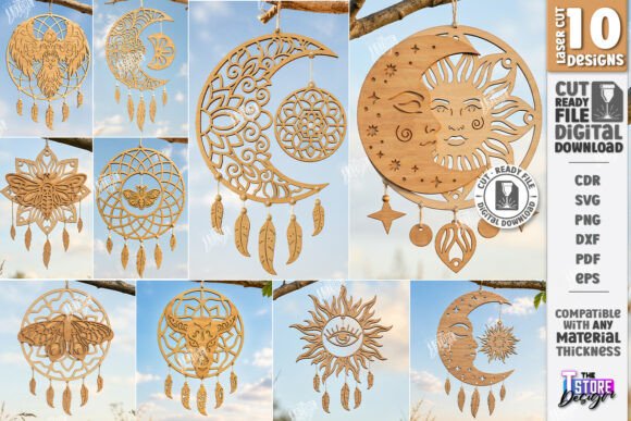Boho & Wooden Dream Catcher Laser Cut Bundle