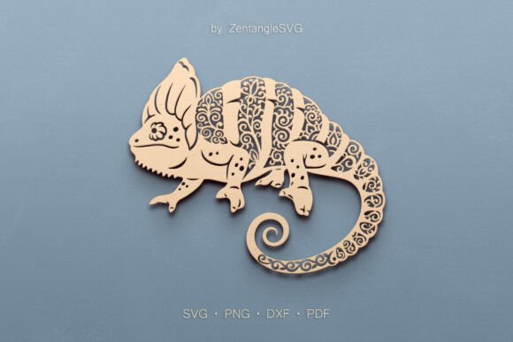 Chameleon SVG Paper Cut & Laser Cutting: Intricate Digital Templates