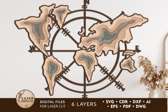COMPASS MAP Laser Cutting Wood Project