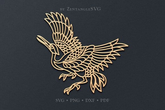 Crane Bird SVG Paper Cut & Laser Cutting: Elegant Digital Design