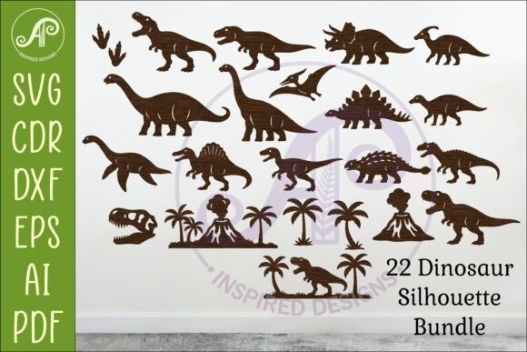 Dinosaur SVG Bundle for Laser Cutting