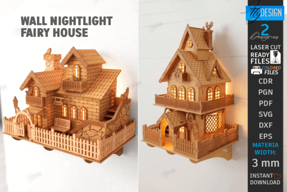 Enchanting Fairy House Wall Nightlight Laser Bundle for Magical Spaces