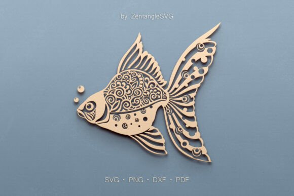 Goldfish SVG Paper Cut & Laser Cutting Template