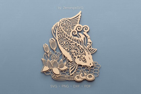 Koi Fish SVG Paper Cut & Laser Cutting