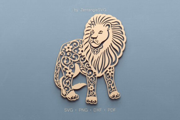 Lion SVG Paper Cut & Laser Cutting Digital Template
