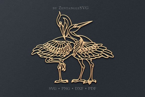 Love Birds SVG Paper Cut & Laser Cutting Template
