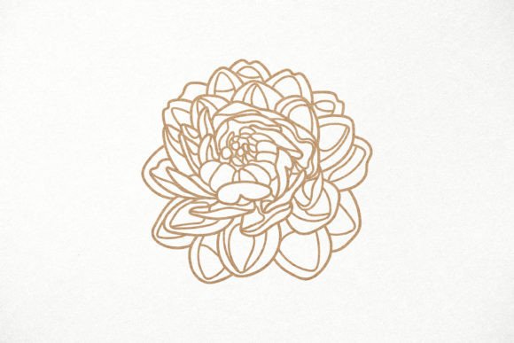 Peony Flower Laser Cut Design for Crafters
