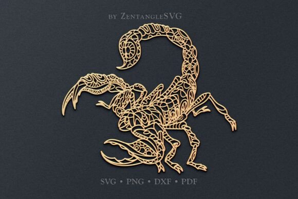 Scorpion SVG: Intricate Paper Cut & Laser Cutting Template