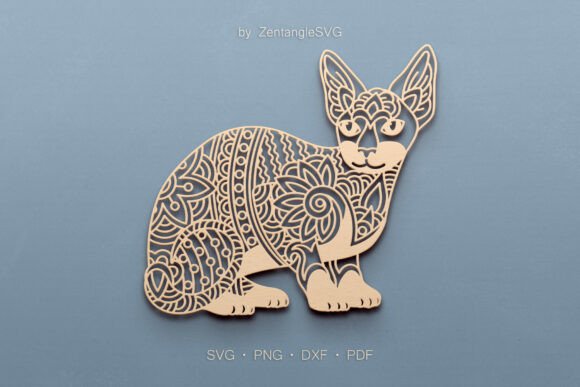 Sphynx Cat SVG: Intricate Paper Cut & Laser Cutting Design