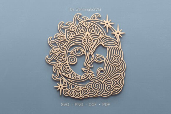 Sun & Moon SVG Paper Cut & Laser Cutting