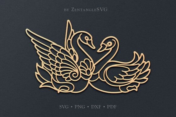 Swan Love SVG Paper Cut & Laser Cutting